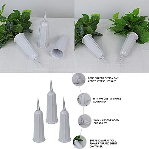 Cemetery Vases with Spikes 12 Pcs Grave Decorations for Flowers Plastic Large gallery