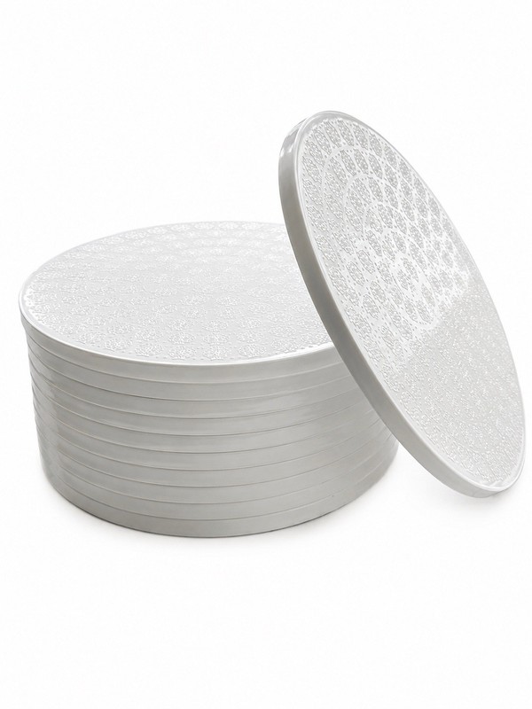 12 Inch Round Plastic Cake Base, 1/2 Inch Thick, Pack of 12