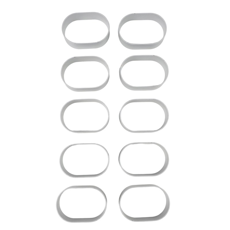 10 Pcs Oval Shape Aluminium Alloy Pineapple Cake Cutter Half-Cooked Molds Bread gallery