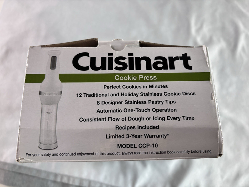 Cuisinart CCP-10 Electric Cookie Press with 12 Discs & 8 Decorating Tips - White gallery