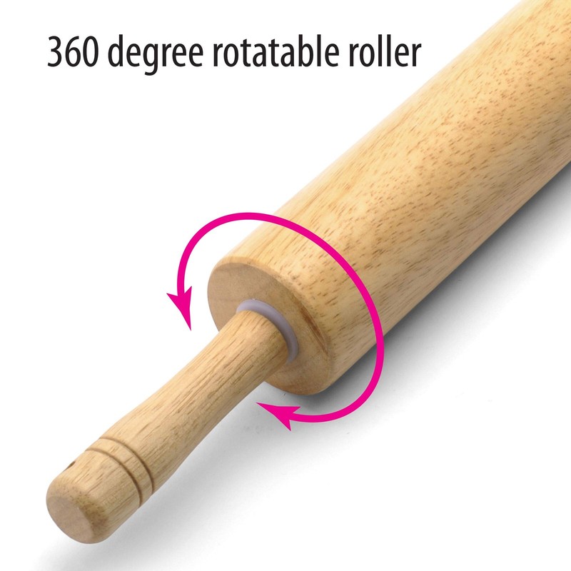 FARBERWARE Classic Wood Rolling Pin, 18-Inch Hardwood Dough Roller for Baking Pi gallery