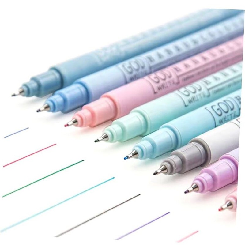 Bible Pens No Bleed Through, 8 Colors 0.38mm Fine Point Pen Set, Colored Fine