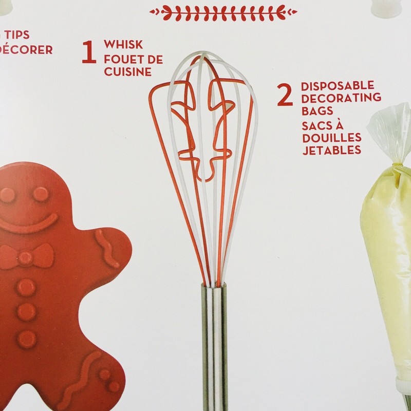 X'mas Gingerbread Bakeware Kit 9 Pc Silicone Cake Mold w Spatula, Whisk ..H-275 gallery