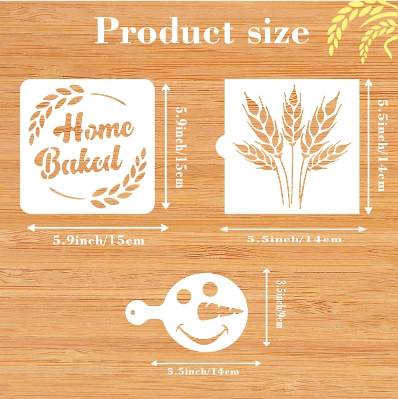 9-Piece Bread Stencils Baking Set for Cake Coffee Pie Cookie Decorating gallery