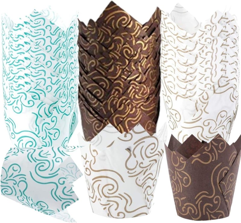 600 Pcs Cupcake Liners Tulip Baking Cups Cupcake Tulip Muffin Liners for