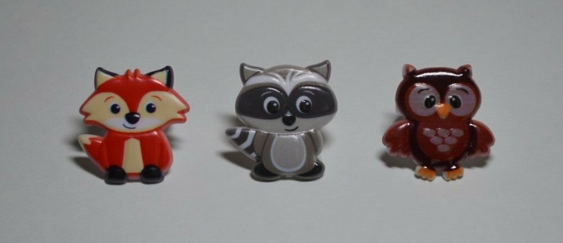 12 Woodland Animal Cup Cake Rings Bday Topper Decoration Party Favor Fox Owl gallery