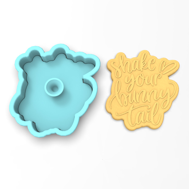 Shake Your Bunny Tail Cookie Cutter & Stamp #1 | Easter Rabbit Dance Bunnies gallery