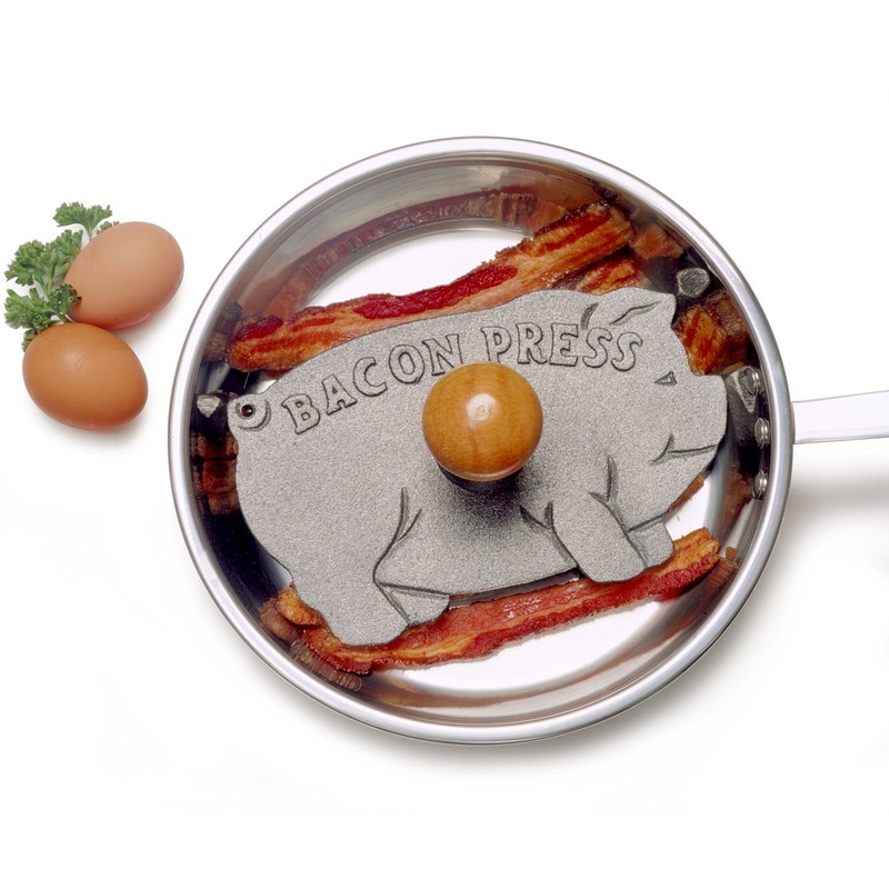 Norpro Cast Iron Pig Shaped Bacon Press with Wood 8.5in/21.5cm, As Shown gallery