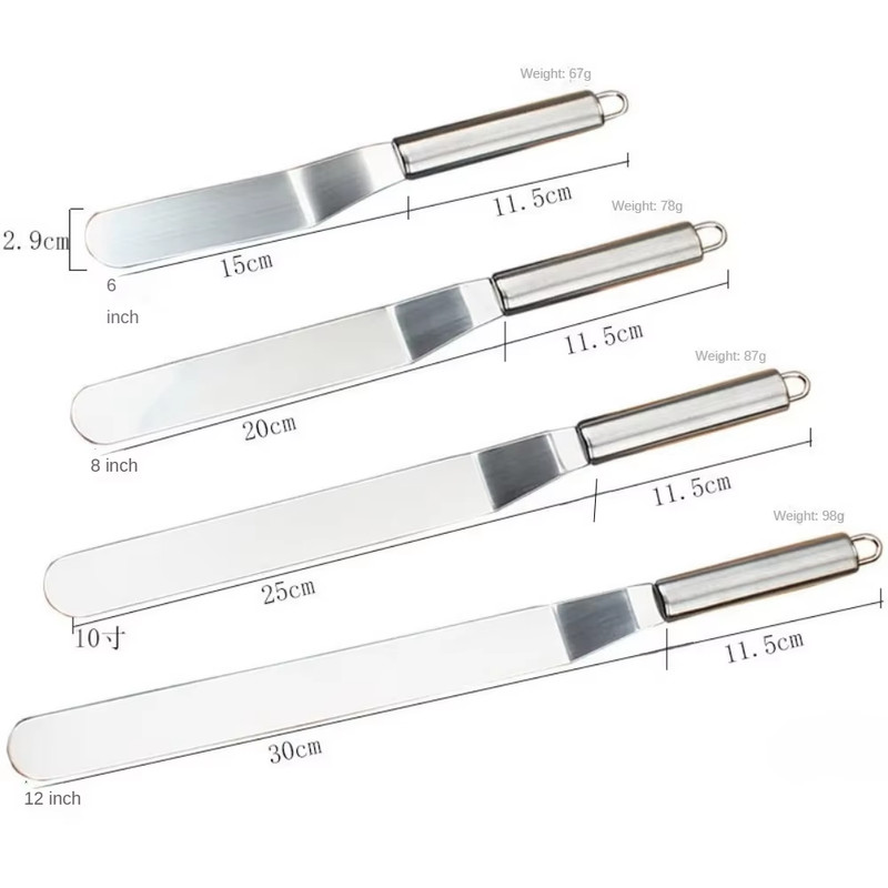 6/8/10/12 Inch Stainless Steel Cream Icing Frosting Spatula for Cake DIY Cake De gallery