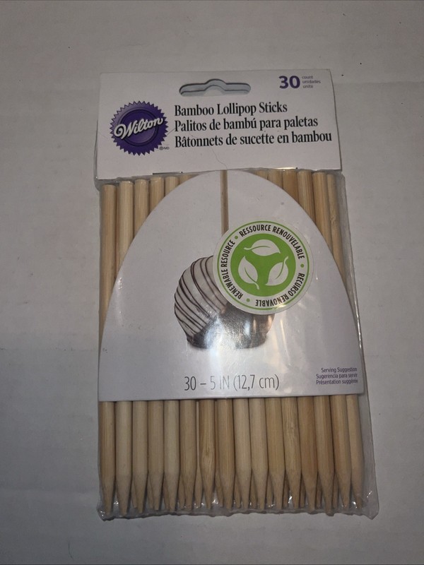 Wilton Bamboo Lollipop Sticks 30 Pc – NEW