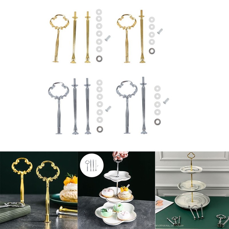 Cake Plate Stand Cake Pan Holder 1pcs European Style Silver Zinc Alloy gallery