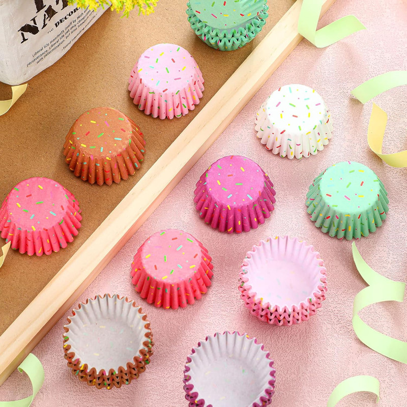 Funtery 600 Count Icing Design Mini Cupcake Liner Baking Cups Paper Small Candy gallery