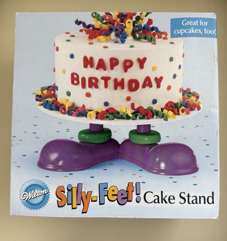 NEW Wilton Silly Feet Cake Stand Cupcake Dessert Display w/Box 10” Party