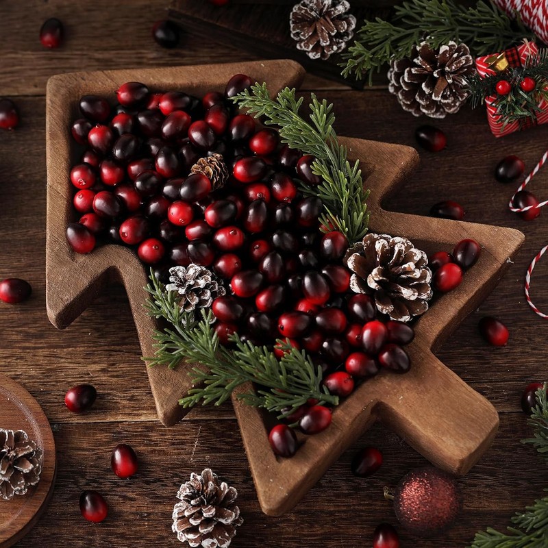Waa 100 Pcs Christmas Artificial Cranberries Fruit Fake Cranberries