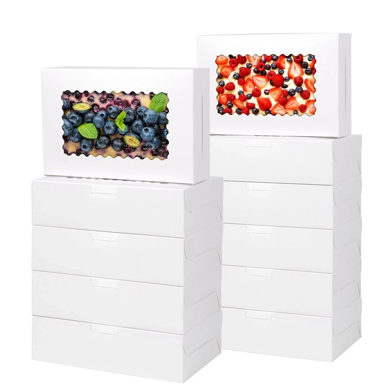 36 pcs Cookie Boxes,9x6x2.5 Inch Large Bakery Boxes with Window for Pies Choc…
