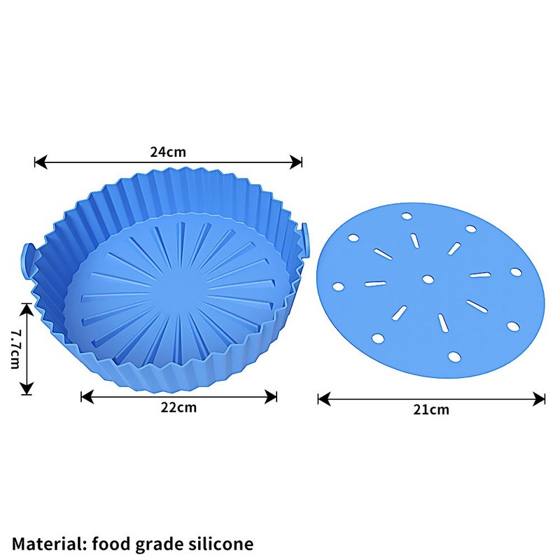Air Fryer Silicone Pot Pad Oven Baking Tray + Non-Stick Pad Mat Basket JQ