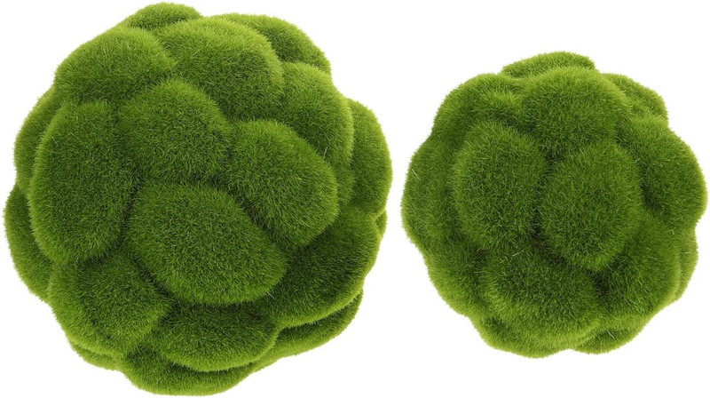 Simulated Mossy Ball 4.72 Inch Decorative Faux Green Moss Orbs for Indoor Outdoo