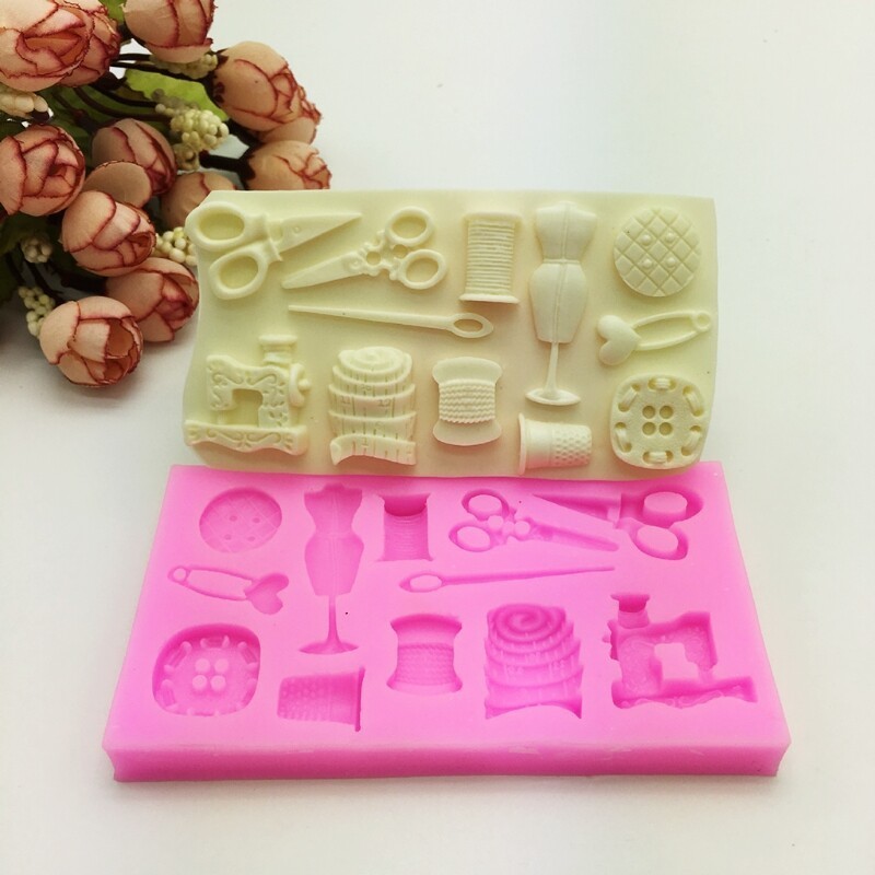 Silicone Button Scissors Shape Fondant Chocolate Moulds DIY Sugar Dessert Decors gallery
