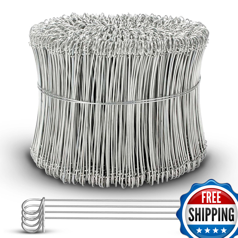 6 Inch – 17 Gauge 1000 Pcs Stainless Steel Steel Double Loop Rebar Wire Bar