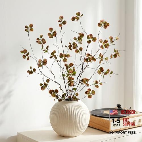 Artificial Eucalyptus Stems for Vase 4PC – 36 Inch Fake Plant Brown Eucalyptus