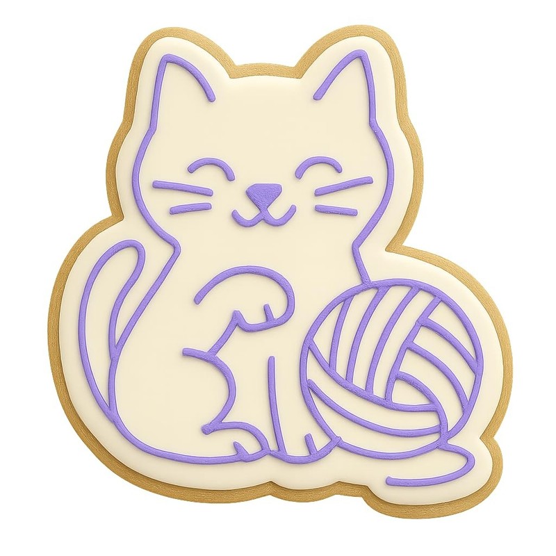 Crafty Cat with Yarn Cookie Cutter & Stamp, Fondant & Clay - 4x3.2 gallery