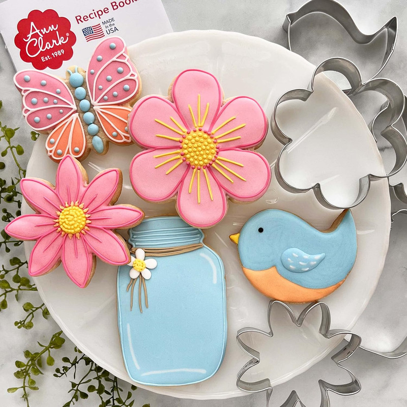 Ann Clark 5-Pc Mother'S Day Flower Garden Cookie Cutter Set Made in USA, Butterf
