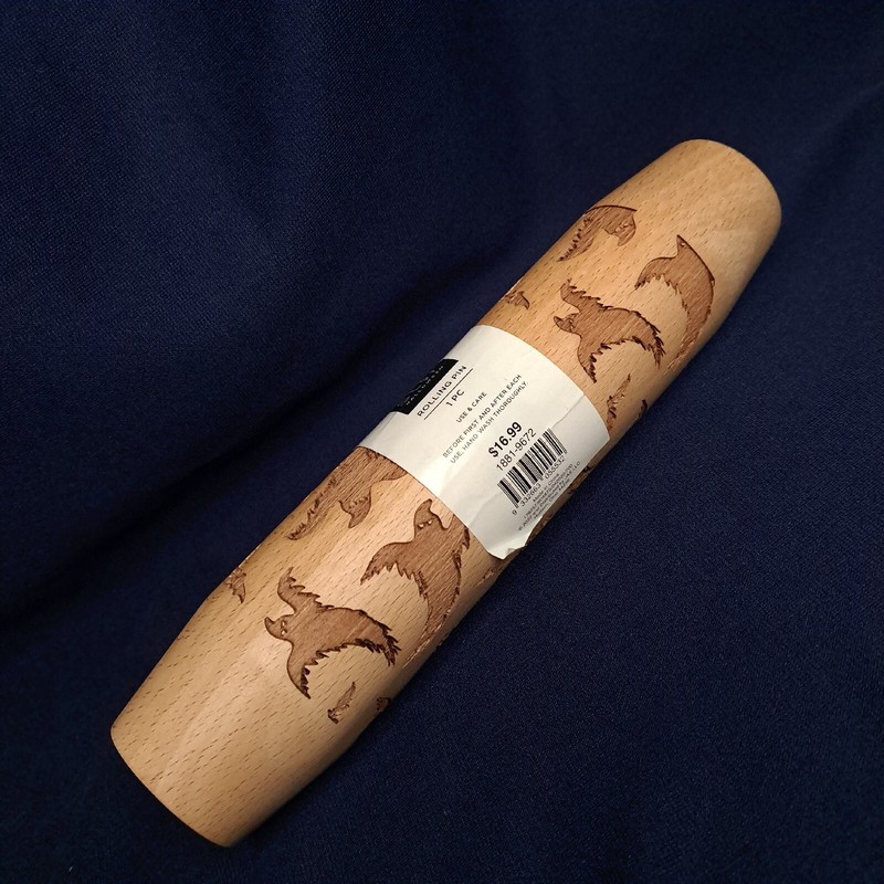 STIR Unused Wooden GHOSTS BATS Short Rolling Pin Embossing Halloween Treats 2022