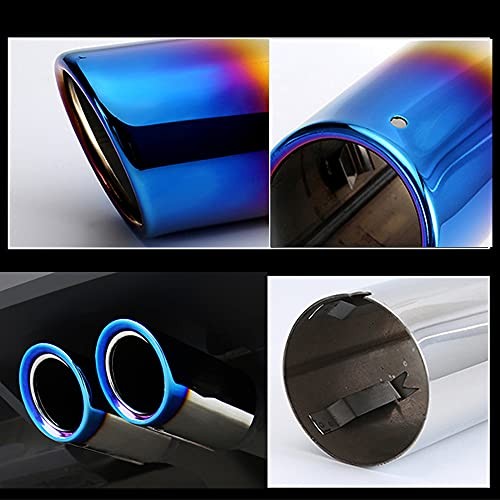 Stainless Steel Car Exhaust Muffler Tips Pipes compatible with VW Roasted blue gallery