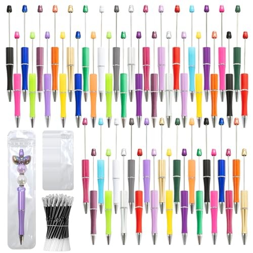 300 Pieces DIY Beadable Pen Kit – Plastic Ballpoint Pens 100 A-Multicolor 01 gallery