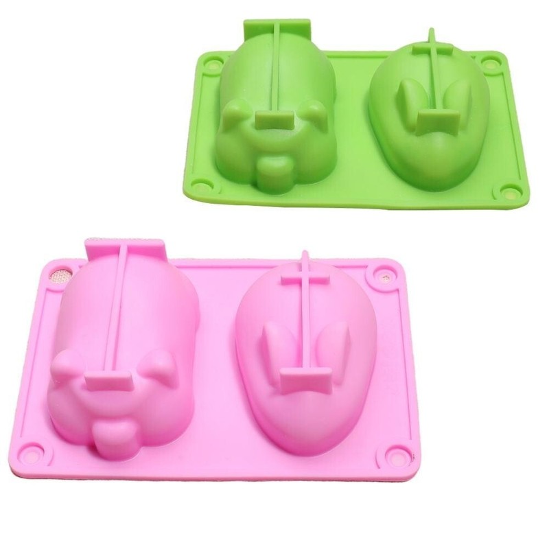 Silicone Mousse Cake Mold Bunny Piggy Baking Tray Dessert Mold (2 Pcs)(Bulk 3Set