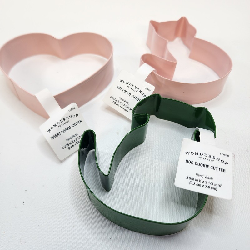 Wondershop Target DOG CAT HEART Metal Cookie Cutters for Baking or Crafting NEW gallery