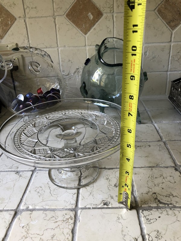 Vintage Clear Cut Glass Cake Stand gallery