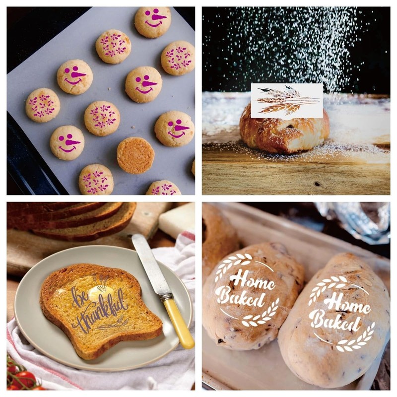 9-Piece Bread Stencils Baking Set for Cake Coffee Pie Cookie Decorating gallery