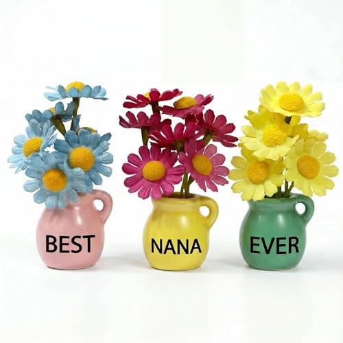 Nana Gifts - Mini Vase Magnets for Fridge, Best Nana Ever 3-Piece Ceramic gallery