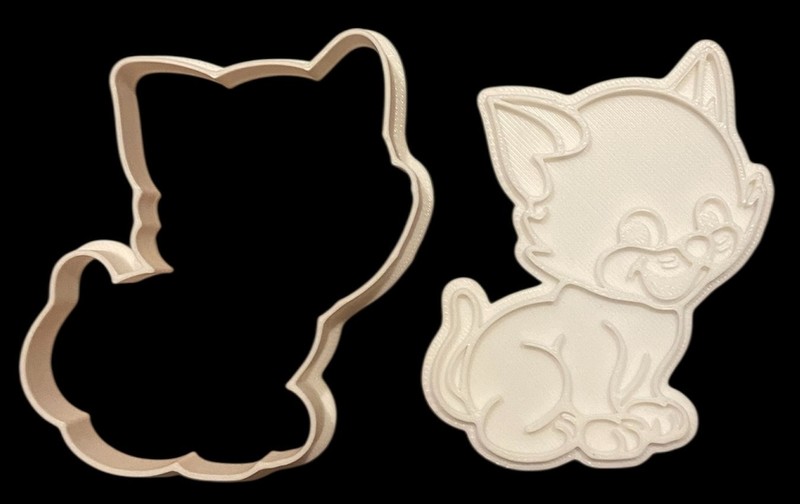 3D Printed Cookie Cutter – 3.5″ Cute Cat #1029