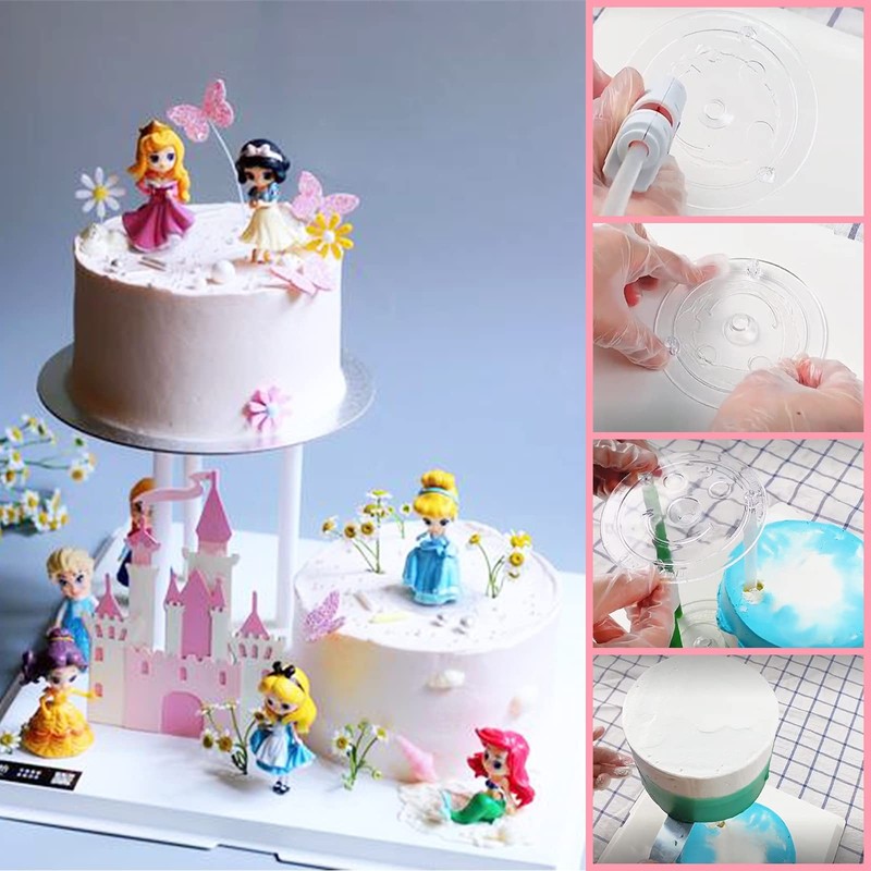 Cake Sticks Support Rods with 4 Cake Board Drums Multi-Tiered Cake Set gallery