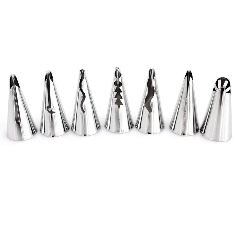 7PCS Ruffle Decorating Tube Set Russian Skirt Piping Tips for Cake Decorating