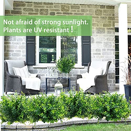 10 Pack Artificial Boxwood Stems for Outdoors Unfading in The Sun Boxwood-10 gallery