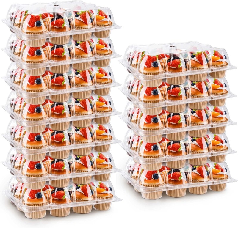 12 Count Cupcake Containers 12 Pack Cupcake Holders with Detachable Tall Dome... gallery