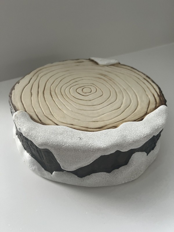 Target Bullseye Playground Faux Wood Log Snow Cake Stand Cupcake Wedding G8 gallery