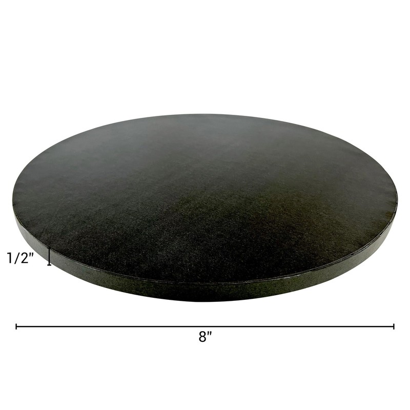 6 PCS Black 8 Inch Cake Board Drums Round Sturdy 1/2 Thick Heavy Tiered gallery