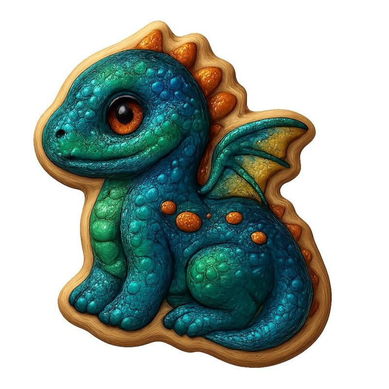 Glistening Scale Dragon Cookie Cutter - 4x3.1" Fun Party Kitchen Baking gallery