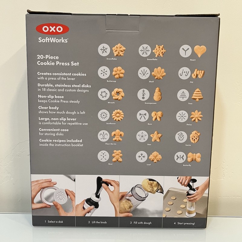 OXO 20-Piece Cookie Press Set with 18 Disks w/Storage Case New In Open Box gallery