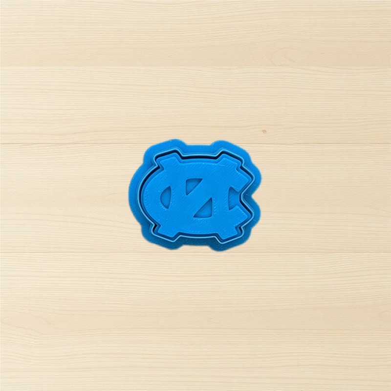 UNC NC Cookie Cutter & Stamp for Cookies, Fondant, Polymer Clay & Pottery