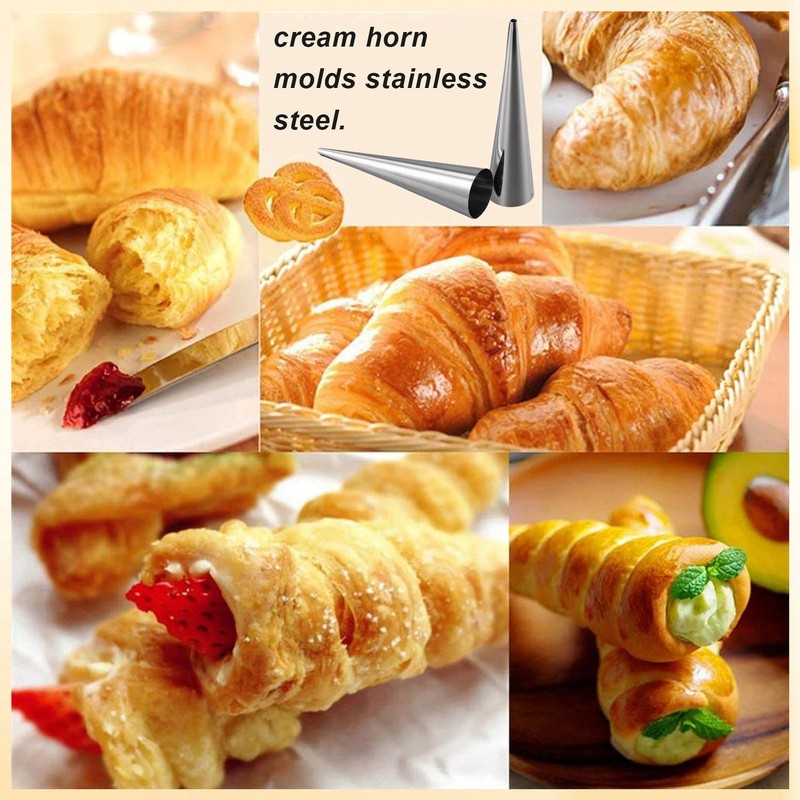 Cream Horn Molds 12Pcs Size Baking Cones Stainless Steel Roll Horn Forms2662 gallery