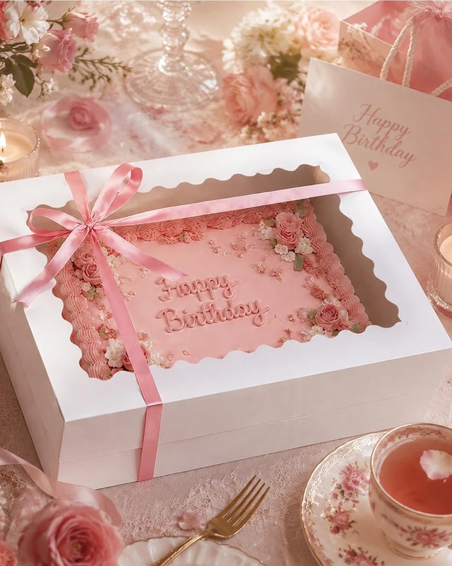 qiqee White Sheet Cake Box 6 Sets 14x10x4 gallery