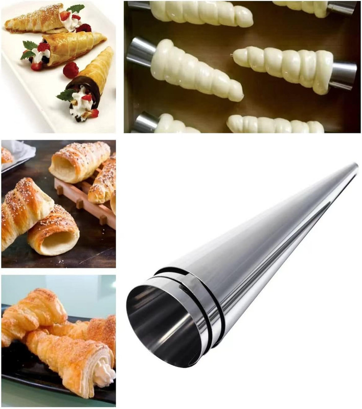10 Pack Large Cream Horn Forms 5-Inch, Non-Stick Cream Horns Pastry Mould Croiss gallery