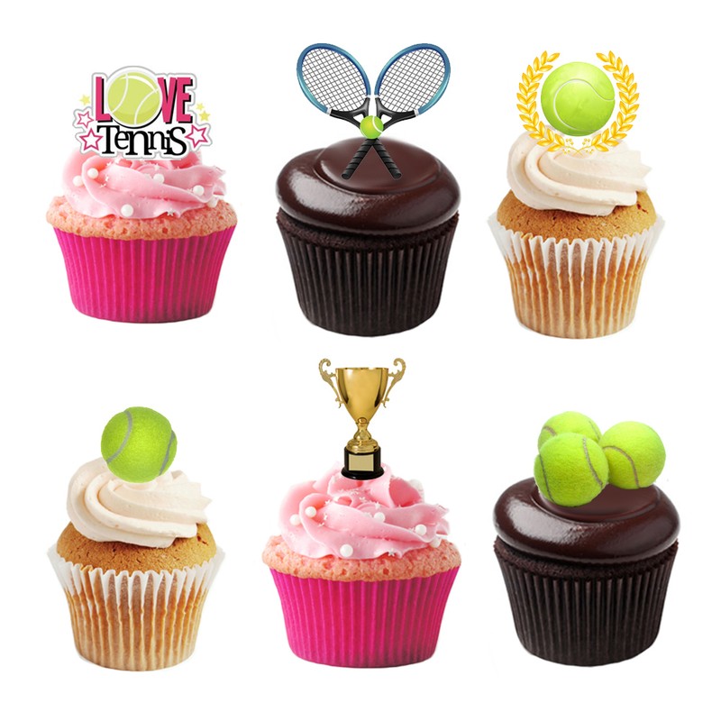 27 Stand Up Wimbledon Tennis Themed Premium Edible Wafer Paper Cake Toppers