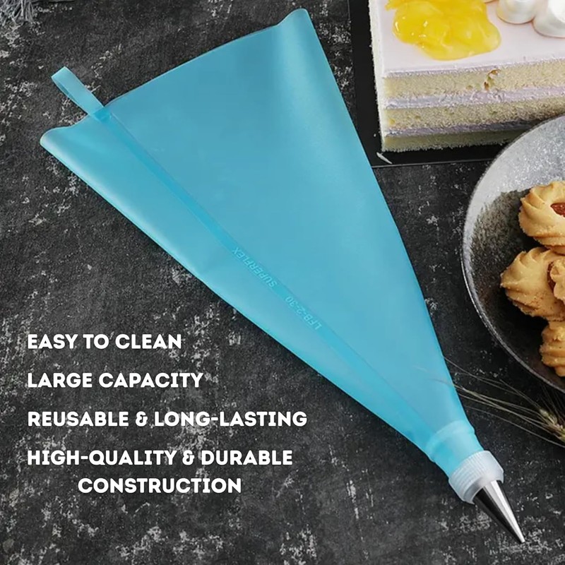 11-Piece Piping Bags & Tips Set 3 Reusable Silicone Pastry Bags 18″ & 16″ gallery