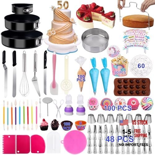 Cake Decorating Kits 567 PCS Baking Set with Springform Pans Set, Rotating
